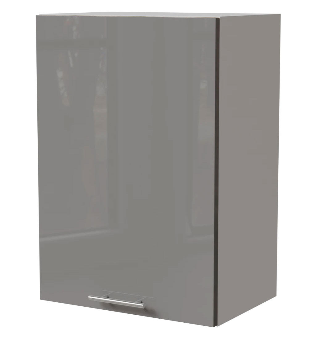 KÜCHENHÄNGESCHRANK Essen W2/50 Grau Hochglanz / Weiß Matt 50 / 32,5 / 72cm - Weiß/Grau, Holz/Holzwerkstoff (50/72/32.5cm) - Feldmann-Wohnen