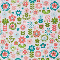 BAUMWOLLSTOFF Meterware Retro-Blumen, 150 cm - Multicolor, Textil (150/100cm) - Homescapes