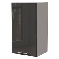 KÜCHENHÄNGESCHRANK Essen W2/40 Graphit Hochglanz / Weiß Matt 40 / 32,5 / 72cm - Graphitfarben/Weiß, Holz/Holzwerkstoff (40/72/32.5cm) - Feldmann-Wohnen