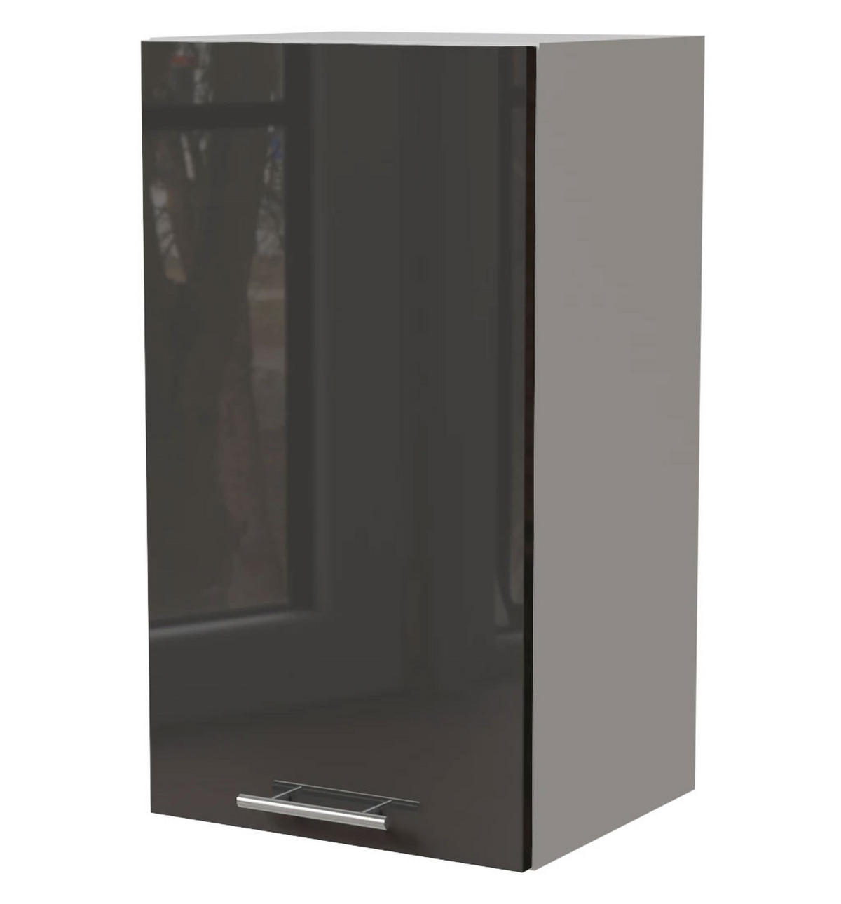 KÜCHENHÄNGESCHRANK Essen W2/40 Graphit Hochglanz / Weiß Matt 40 / 32,5 / 72cm - Graphitfarben/Weiß, Holz/Holzwerkstoff (40/72/32.5cm) - Feldmann-Wohnen