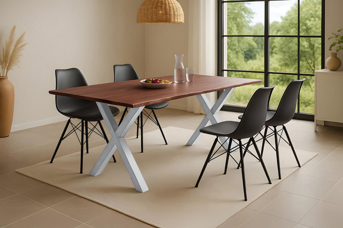 ESSTISCH ROXANA - Kastanienfarben/Beige, Holz (100/200/77cm) - SAM