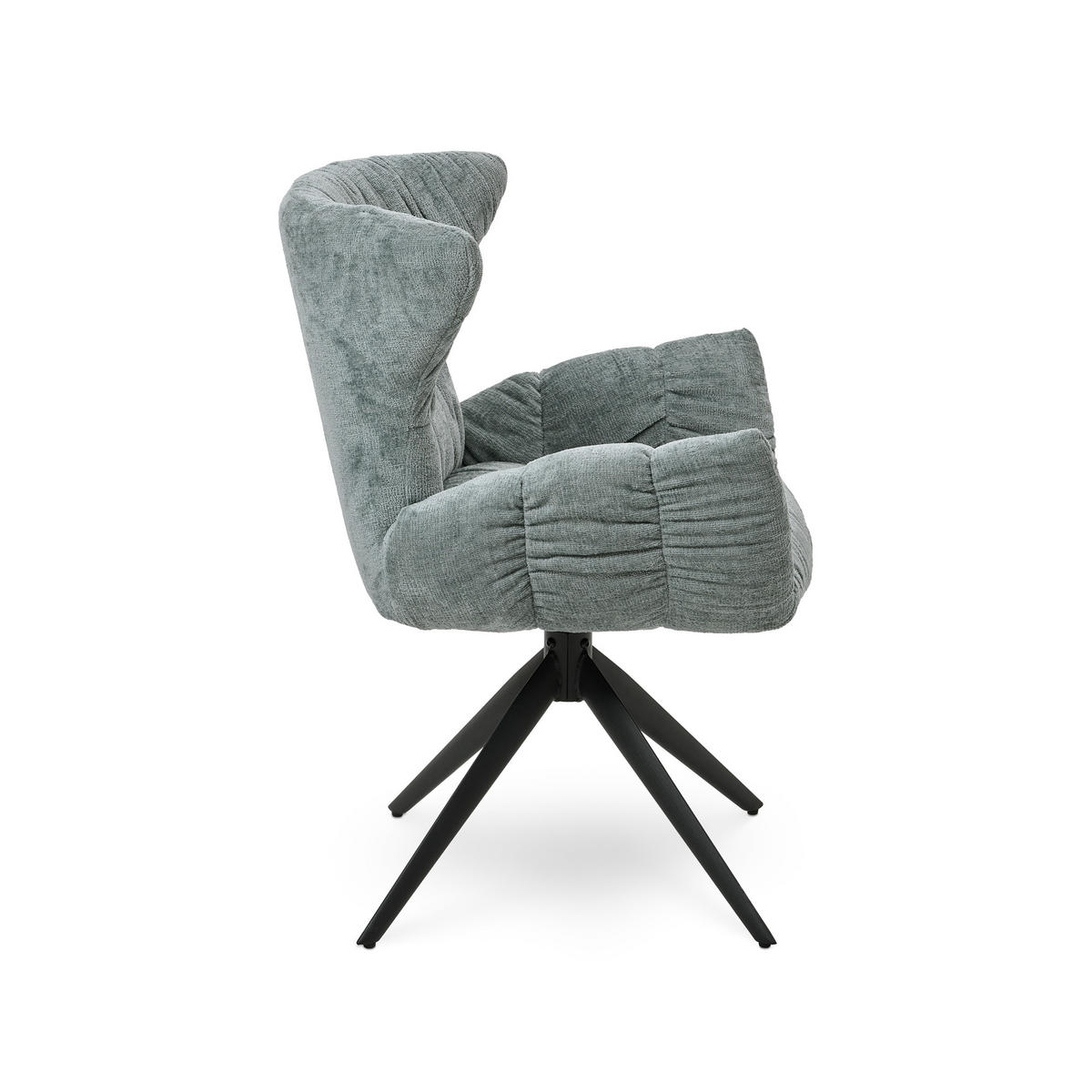 ESSZIMMERSTUHL 2er Set Sitzfläche 360° drehbar, Mikrofaser Blau - Blau, Textil/Metall (65/89/66cm) - Elementi
