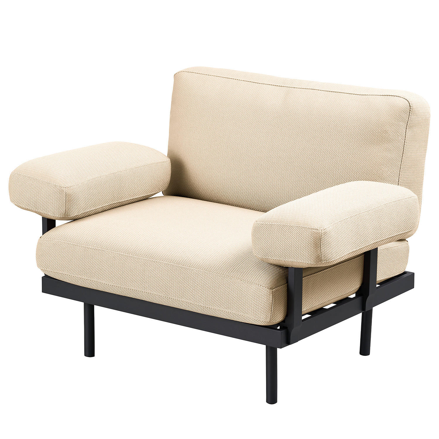 OUTDOOR-SESSEL - Beige, Textil/Metall (112/80/84cm) - home24