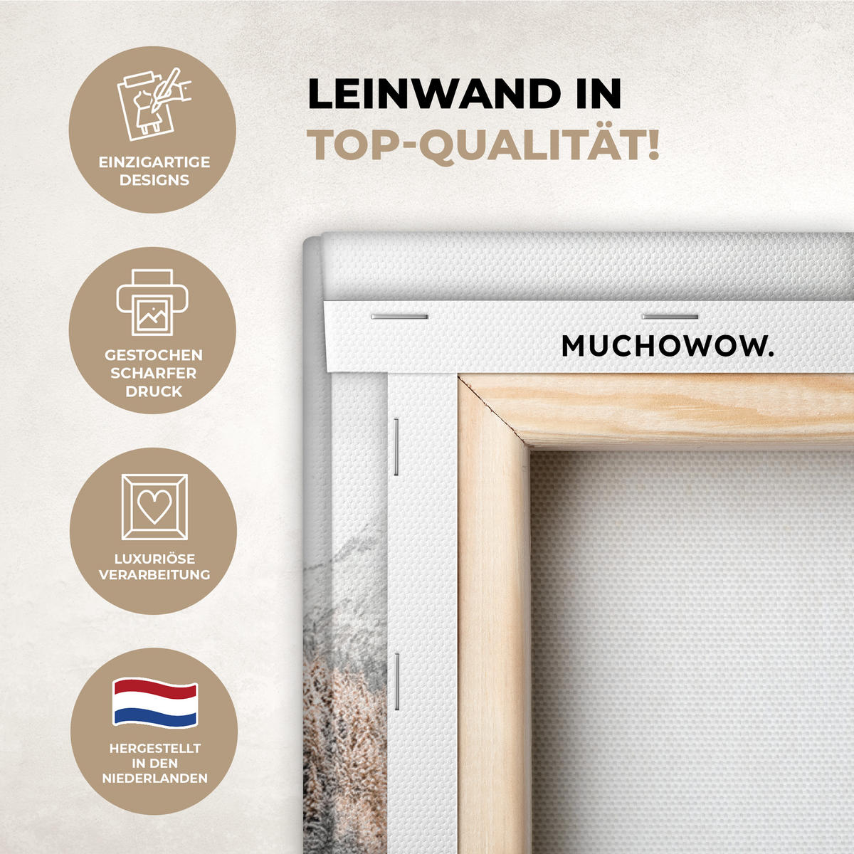 LEINWANDBILD Natur - Winter - Bäume - Berge - Schnee Wandbilder 80x60 cm - Weiß Hochglanz, Textil (80/60cm) - MuchoWow