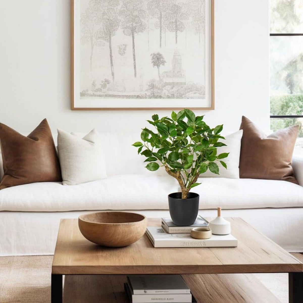 KUNSTPFLANZE Ficus 43 cm Grün - Grün, Kunststoff (43cm)