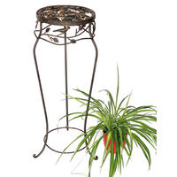 BLUMENHOCKER 78 cm Metall Schwarz Rund 18215 - Braun, Metall (27/78/27cm) - DanDiBo