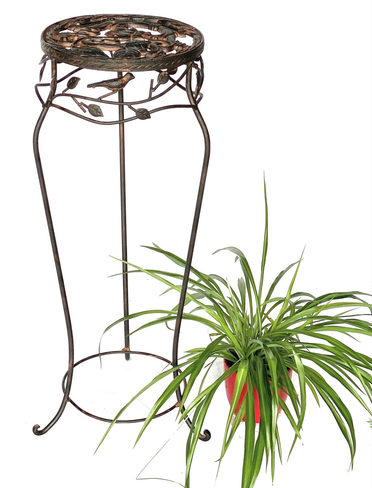 BLUMENHOCKER 78 cm Metall Schwarz Rund 18215 - Braun, Metall (27/78/27cm) - DanDiBo