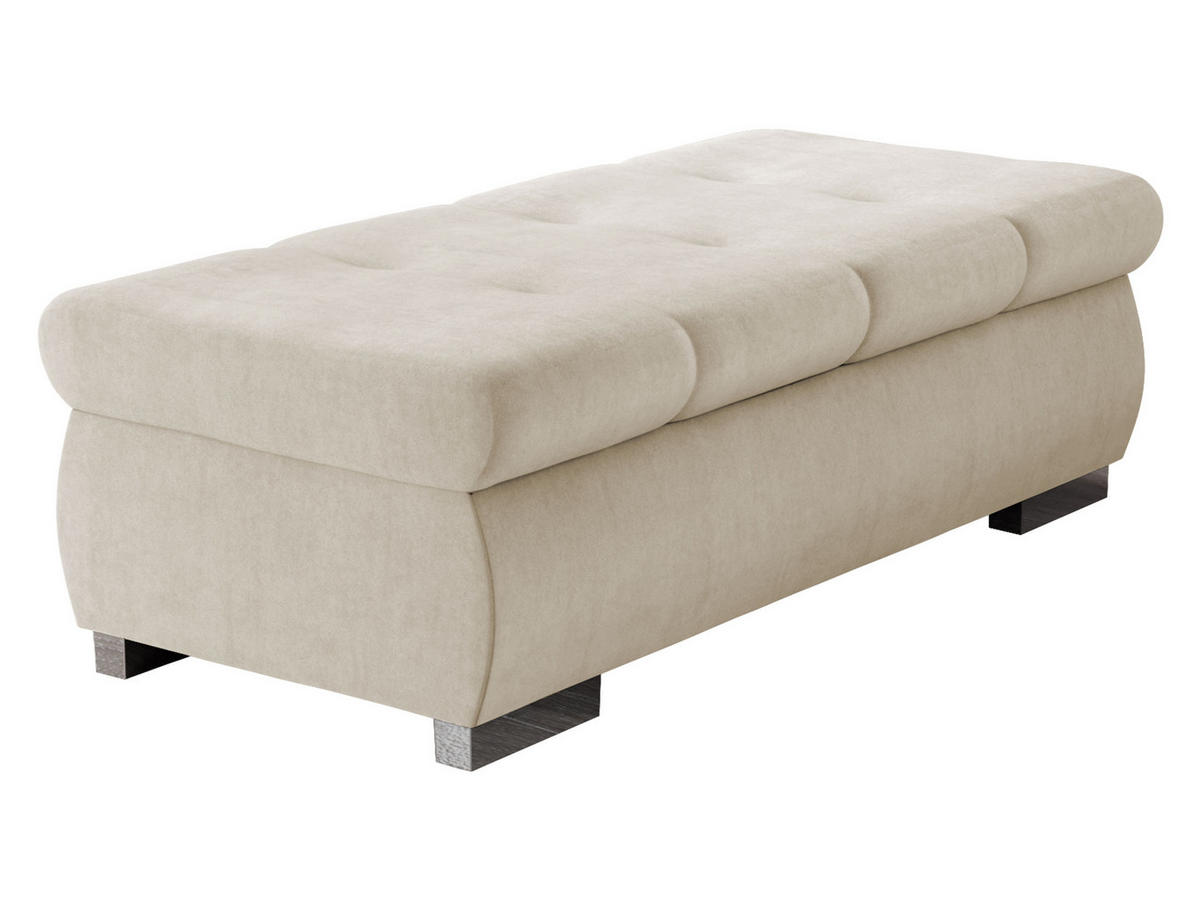 POLSTERHOCKER Orkan Groß - Silberfarben/Naturfarben, Holz/Textil (120/39/60cm) - MIRJAN24