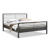 METALLBETT New York / 200 x 200 cm / schwarz - Schwarz, Metall (200/200cm) - BED BOX