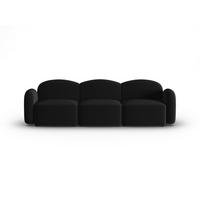 SOFA Blair aus Samt schwarz 3 Sitzplätze - Schwarz, Textil (87/80/272cm) - Micadoni