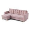 ECKSOFA DIVO Kronos L-förm, Schlaffunktion, elegantes Design, hochwertige Materialien, lose Rückenkissen, freistehend, LINKS 144x224x95 cm Pink - Pink, Holz/Textil (144/224cm) - DomoHome