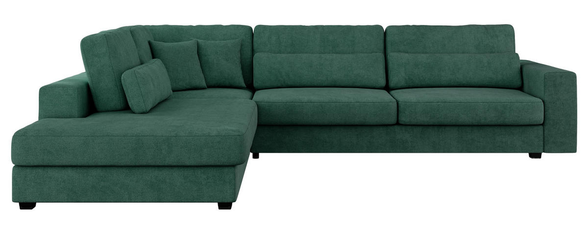 ECKSOFA Savona Grün Strukture - links - Schwarz/Grün, Kunststoff/Textil (316/249cm) - MKS