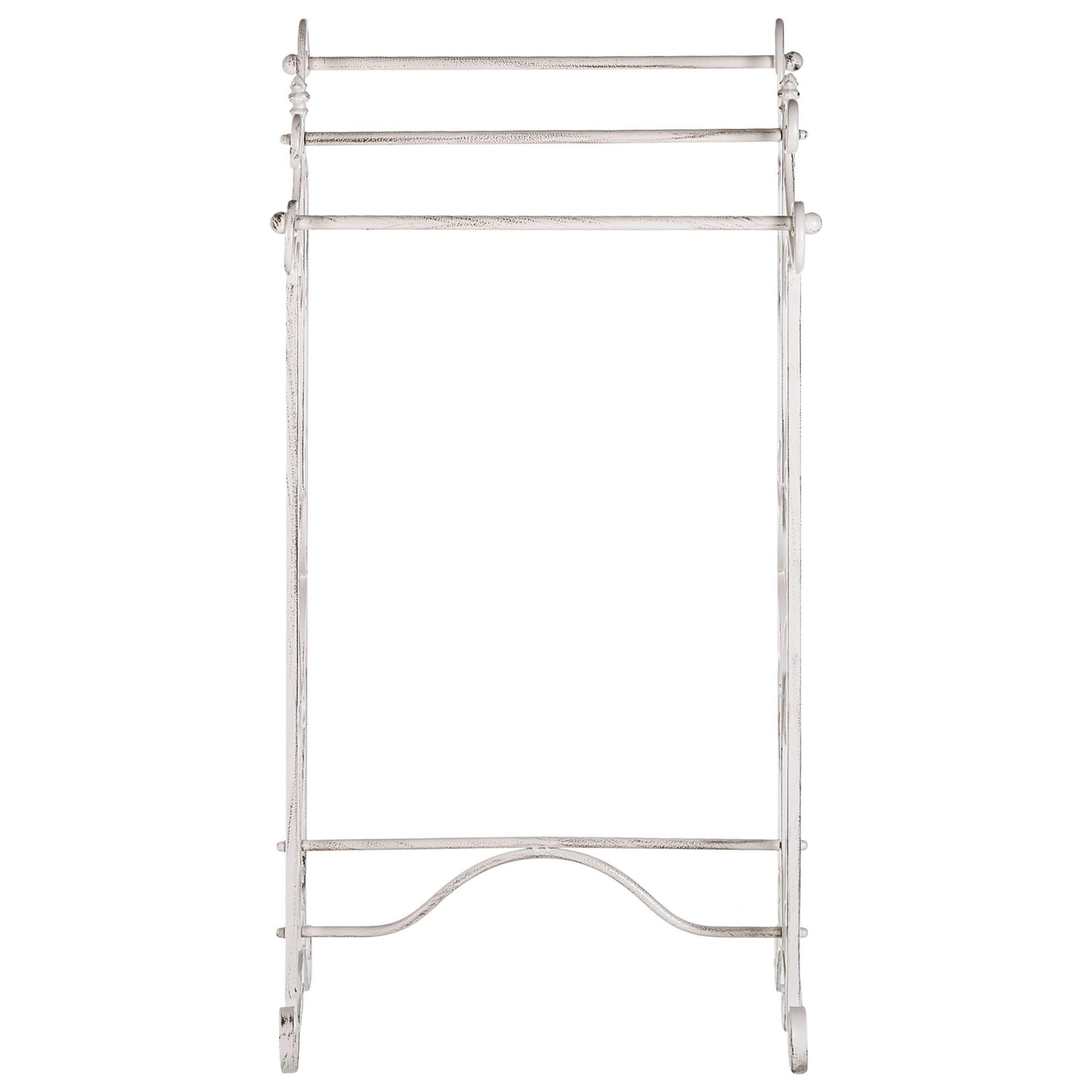 HANDTUCHSTÄNDER Antik Optik weiß 45 x 90 cm Chillan - Weiß, Metall (27/90/34cm) - Beliani