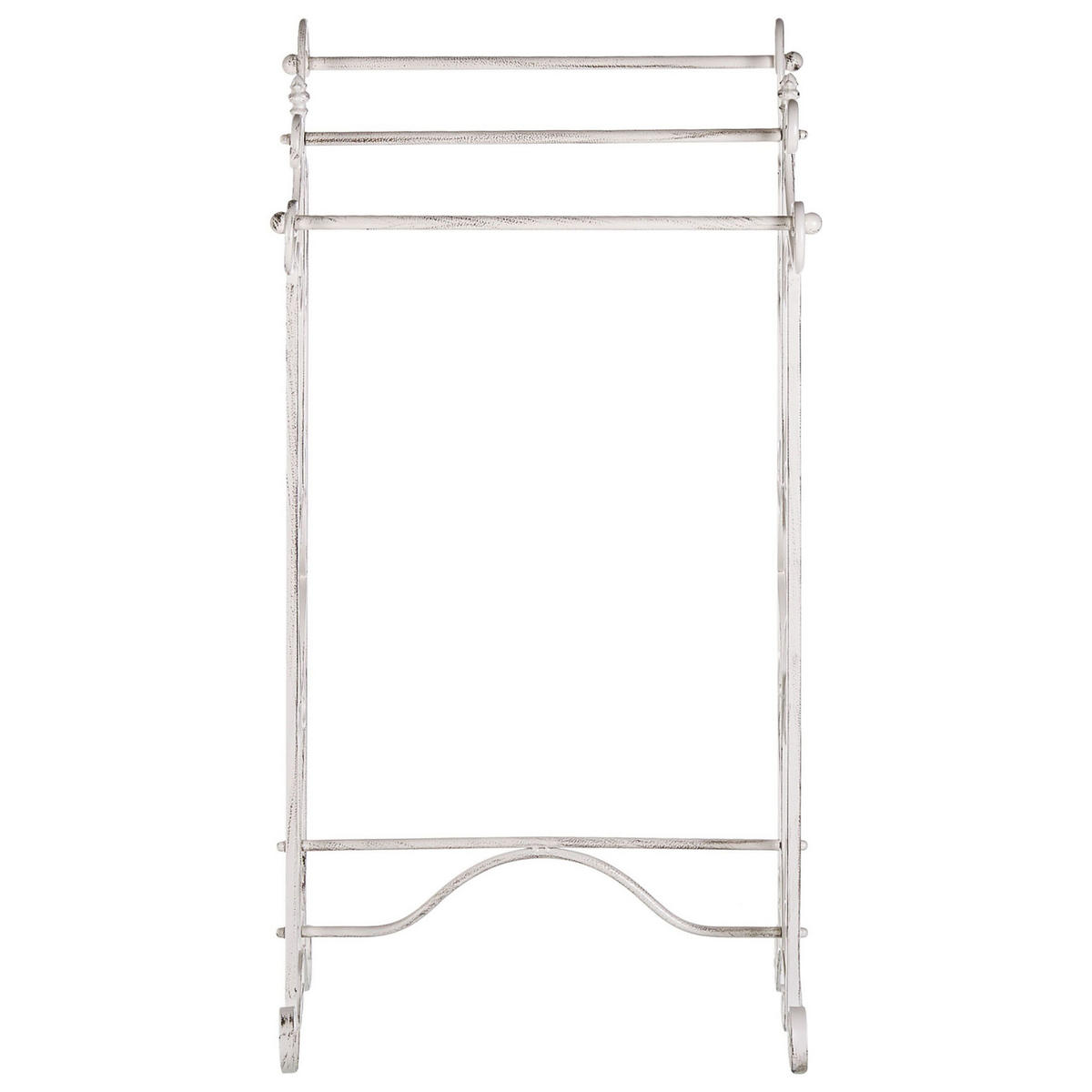 HANDTUCHSTÄNDER Antik Optik weiß 45 x 90 cm Chillan - Weiß, Metall (27/90/34cm) - Beliani