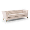 CHESTERFIELD-SOFA 3-sitzer Whitby Beige Samt mit goldenen Füßen - Beige/Goldfarben, Holz/Textil (237/78/82cm) - S-Style Möbel