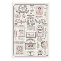GESCHIRRTUCH Étiquettes de vins ekrü 48 x 72 cm - Weiß, Textil (72/48cm) - Winkler