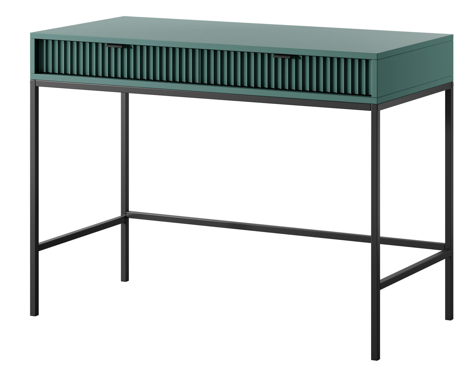 SCHMINKTISCH Kioto in Grün mit Metallbeinen - Schwarz/Grün, Holzwerkstoff/Metall (50/104/77cm) - Ravio