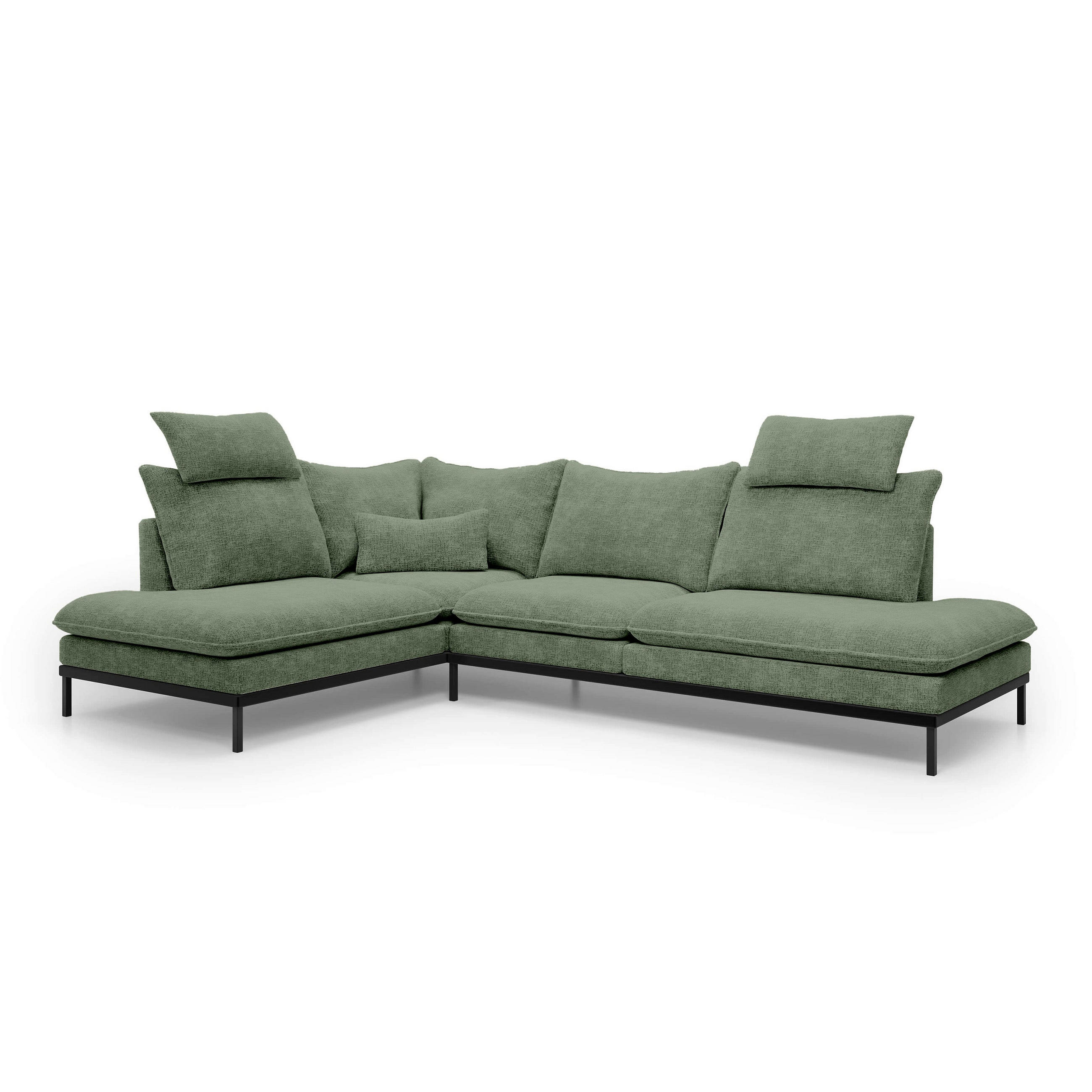 Pillovely Ecksofa Grau 293x90x198 cm