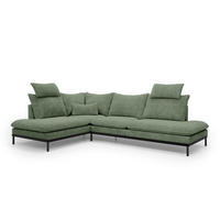 ECKSOFA Leafy Grau 293 cm - Grau, Textil (293/90/198cm) - Pillovely