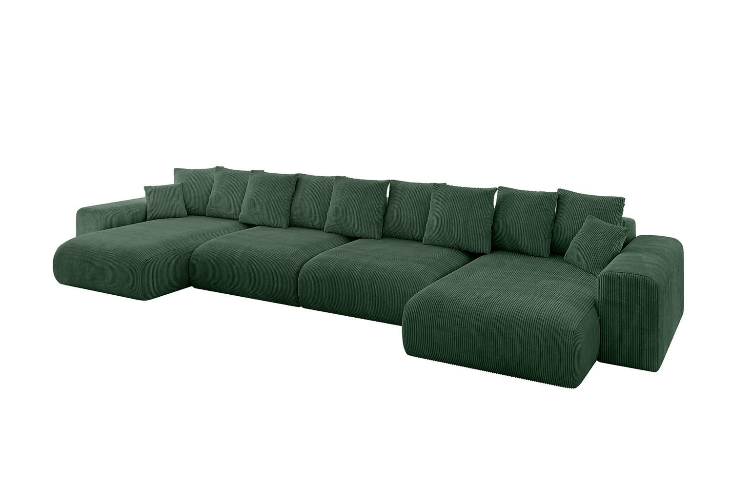 WOHNLANDSCHAFT mit Schlaffunktion ESKAR-U2-464x176x72cm Grün - Grün, Holzwerkstoff/Kunststoff (176/72/464cm) - ALTDECOR