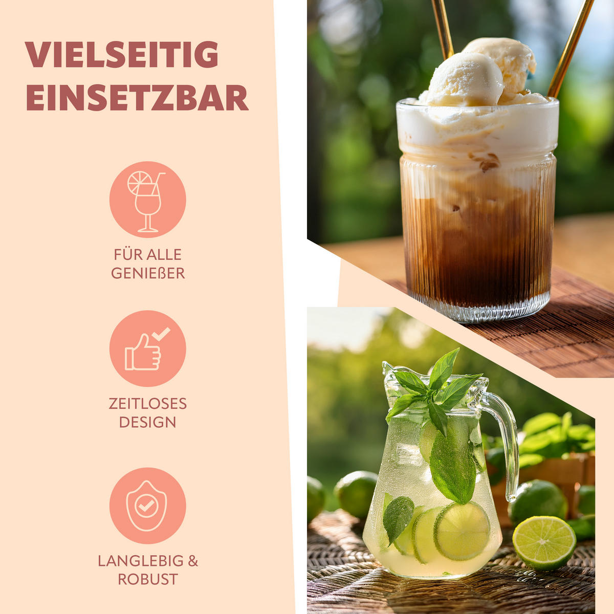 GLAS-TRINKHALME, bunt, Borosilikatglas - Multicolor, Glas (0.8/20cm) - bremermann