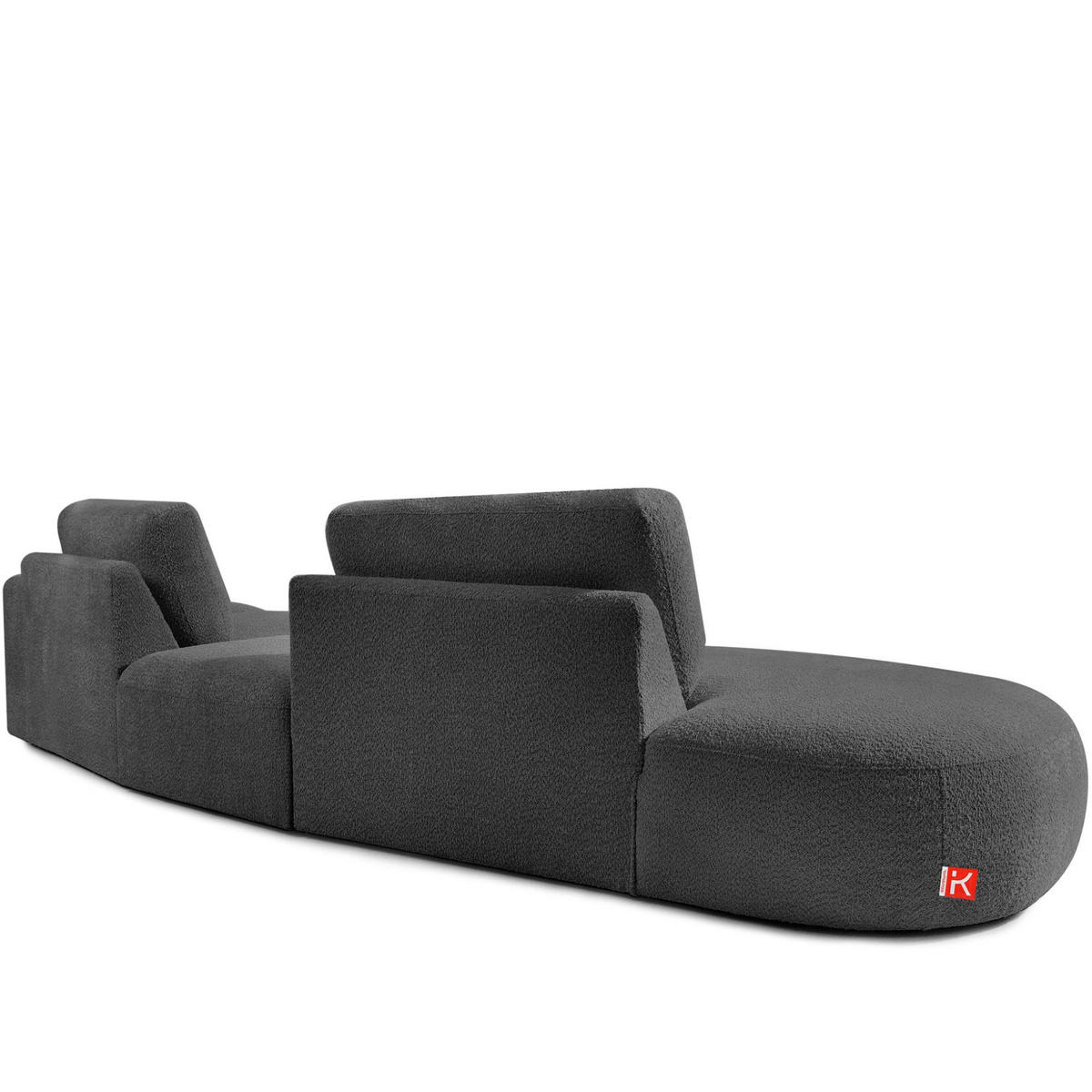 4-SITZER ECKSOFA ZUCCO Boucle links, Graphit - Graphitfarben, Textil (350/84/105cm) - KONSIMO®
