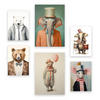 POSTER Set Mit 6 Zirkustiere A3 & A4 Rahmenlos - Klar, Papier (29/3cm) - Nacnic