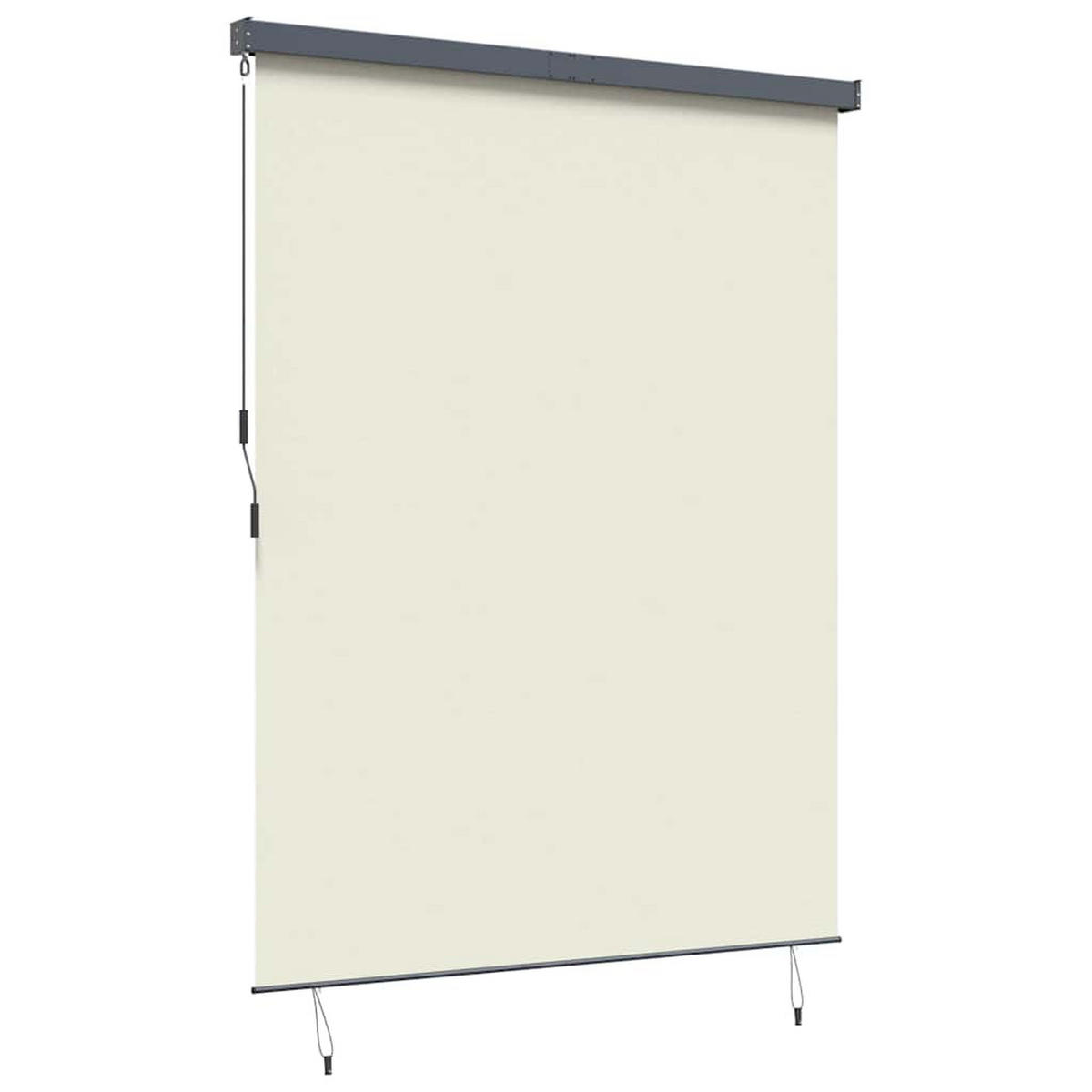 ROLLO Gestreift Verstellbar 200/250 cm aus Stoff Crème - Creme, Textil (200/250cm) - vidaXL