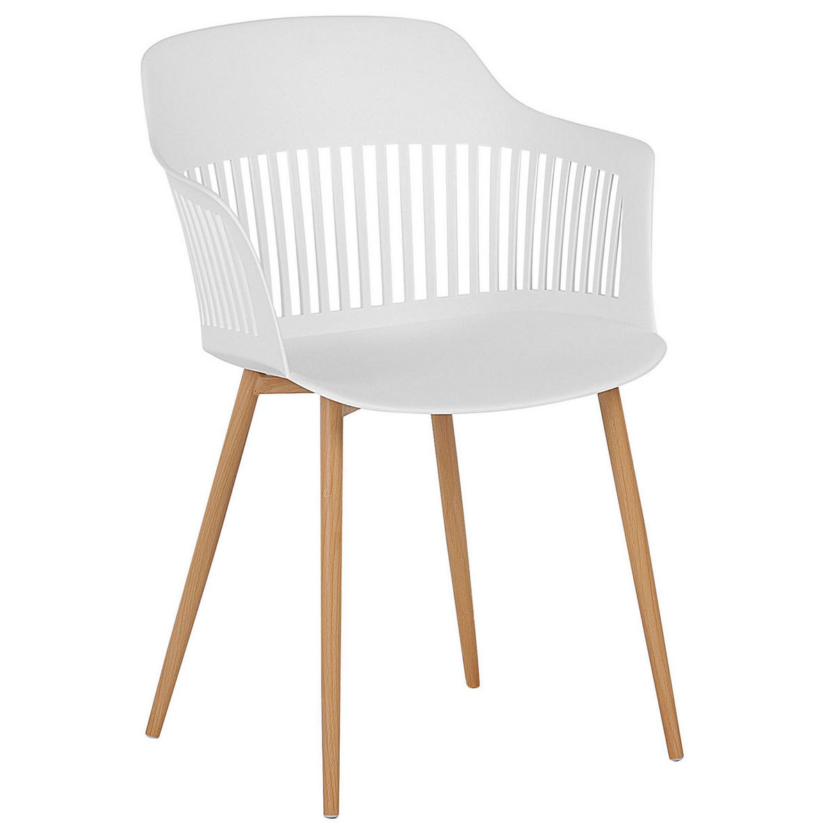 ESSZIMMERSTUHL 2er-Set Kunststoff Weiß Bereca - Weiß, Kunststoff/Metall (57/81/54cm) - Beliani