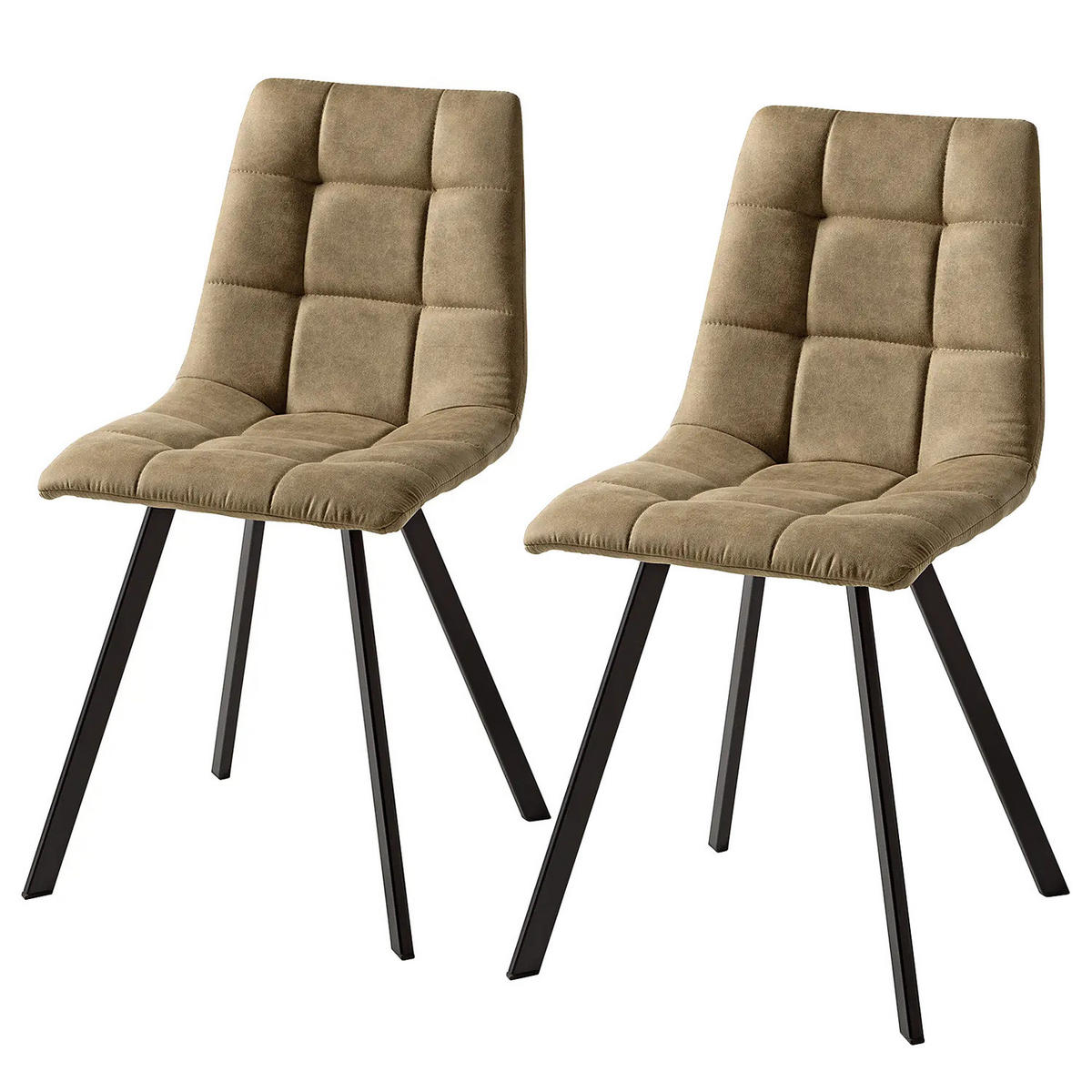 POLSTERSTUHL - Hellbraun, Textil/Metall (44/86/57cm) - home24