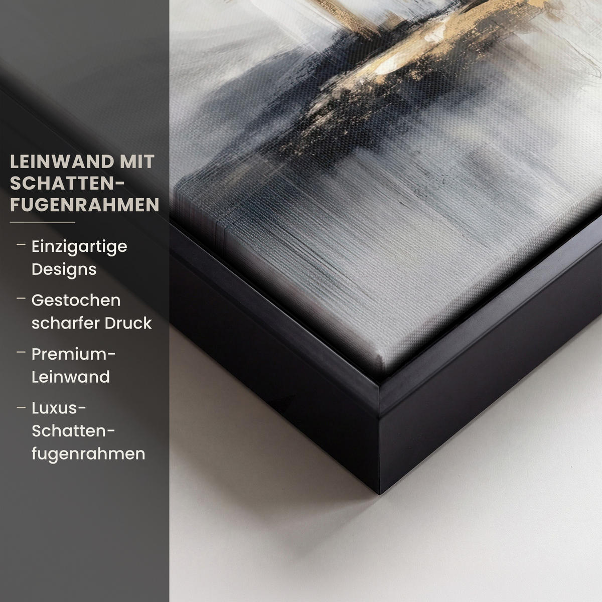 LEINWAND Bilder mit Rahmen - Abstrakt - Malerei - Christentum - Kreuz - 20x20 - Weiß, Textil (20/20cm) - MuchoWow