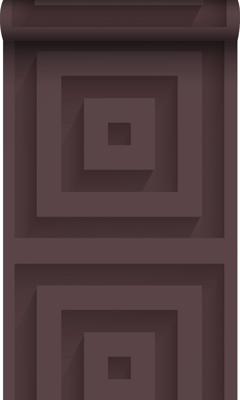 TAPETE 3D-Quadrate 50 x 900 cm - Braun, Papier (50/900cm) - Origin Wallcoverings