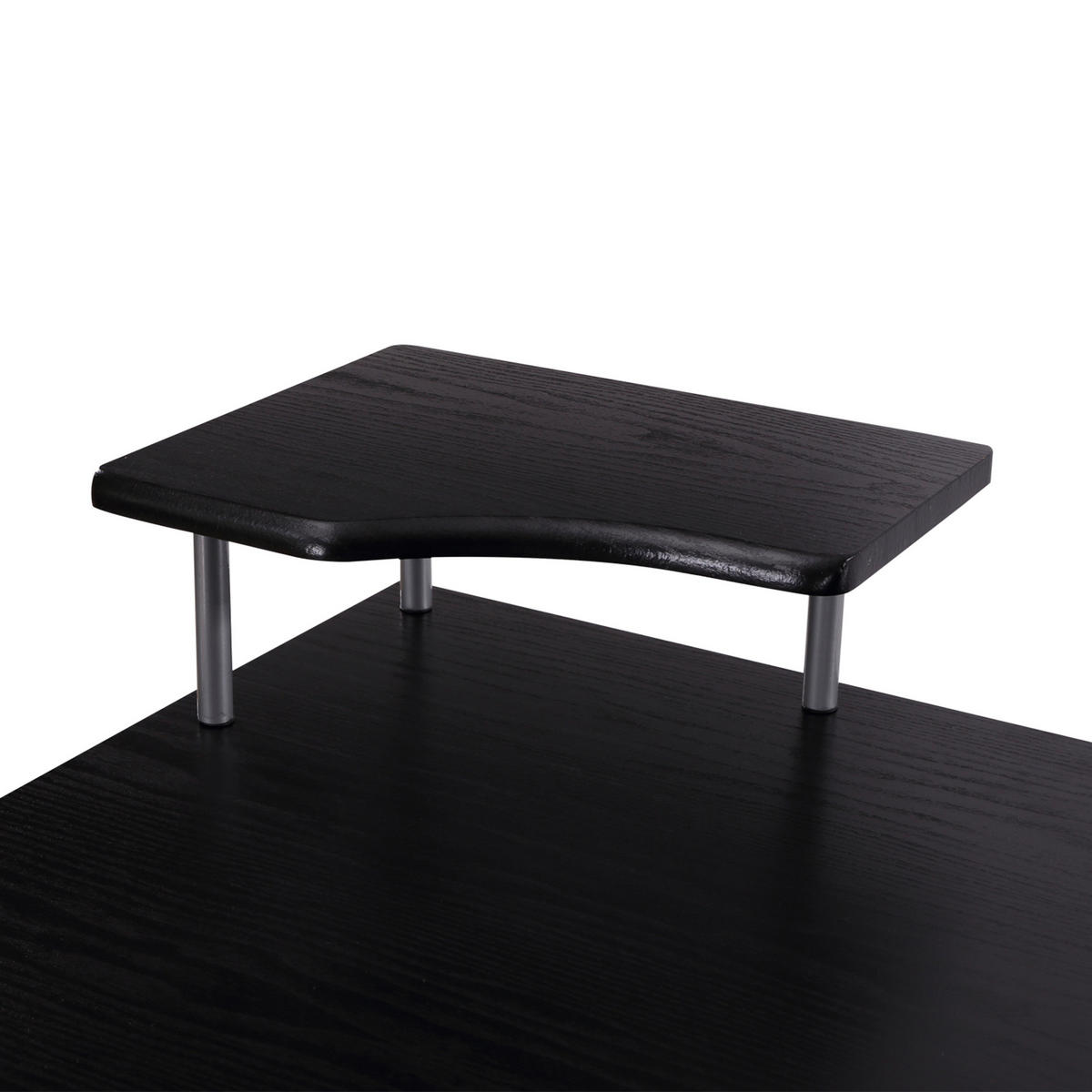SCHREIBTISCH Schwarz mit Tastaturauszug und Stauraum 152/60/88 cm - Schwarz, Holzwerkstoff (60/152/88cm) - PANGIVO