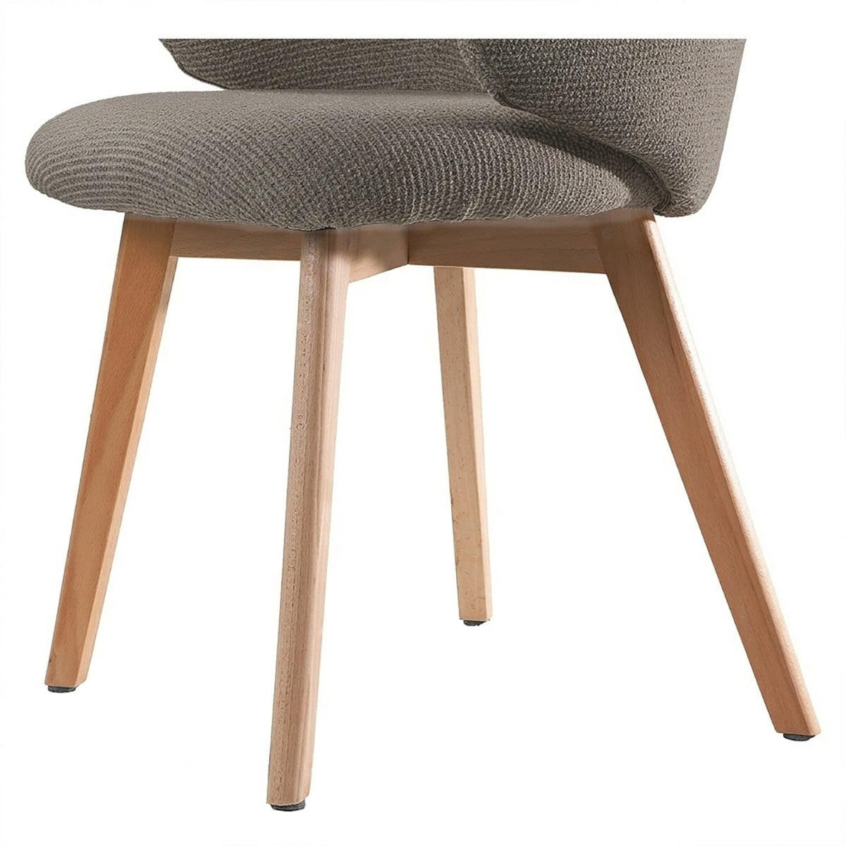 STÜHLE 2er?Set aus stoff und massive Holzfüße 60/55/79 cm - Braun, Textil (55/79/63.5cm) - Calicosy