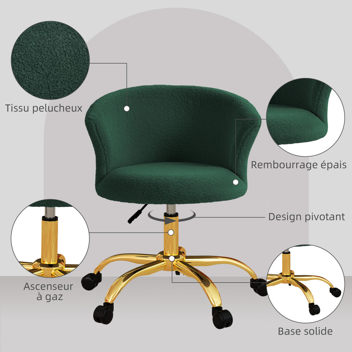 DREHSTUHL DE-11762 ergonomisch höhenverstellbar Grün - Grün, Textil (56/76/58cm) - ComfortXL