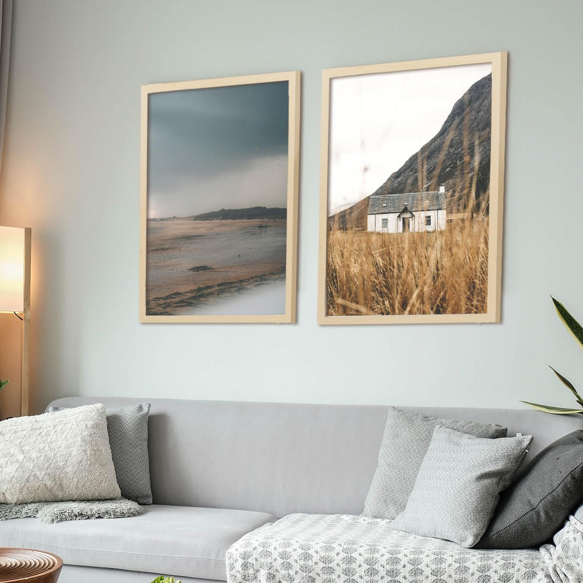 RAHMEN Set mit 6 aus MDF und Acrylglas Schutz und Aussteller für Fotografien, Bilder, Poster, Gemälde, Dekoration für Haus Farbe Hellholz 50X70 cm - Beige, Holz (50/3/70cm) - Nacnic