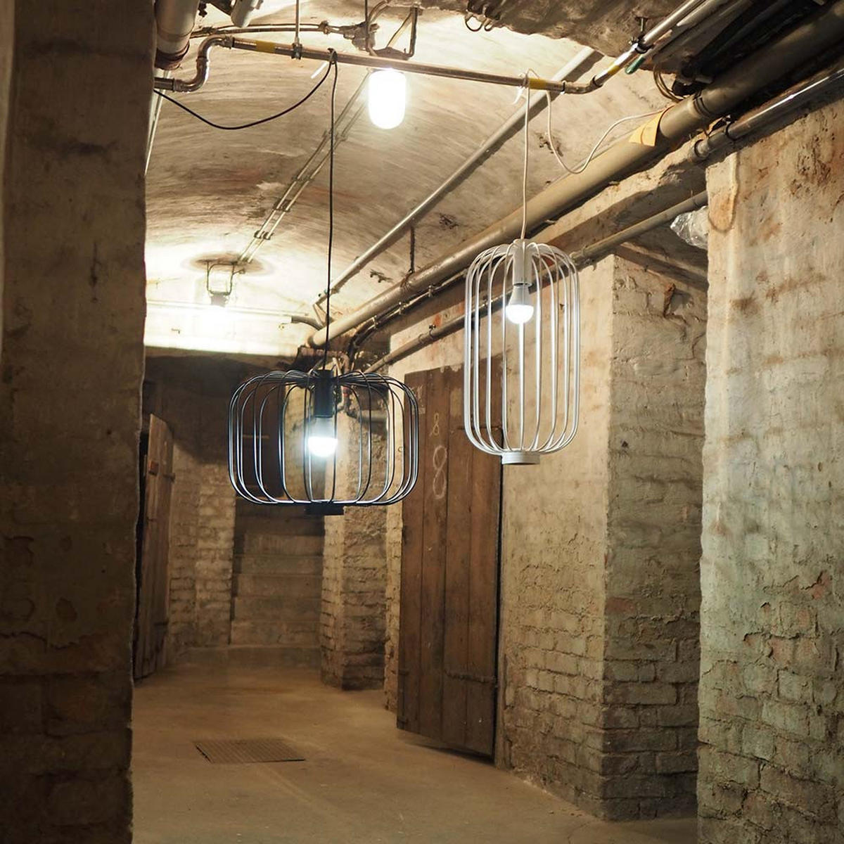 HÄNGELEUCHTE Rooms M Weiß - Weiß, Metall (30/30/57cm) - s.luce