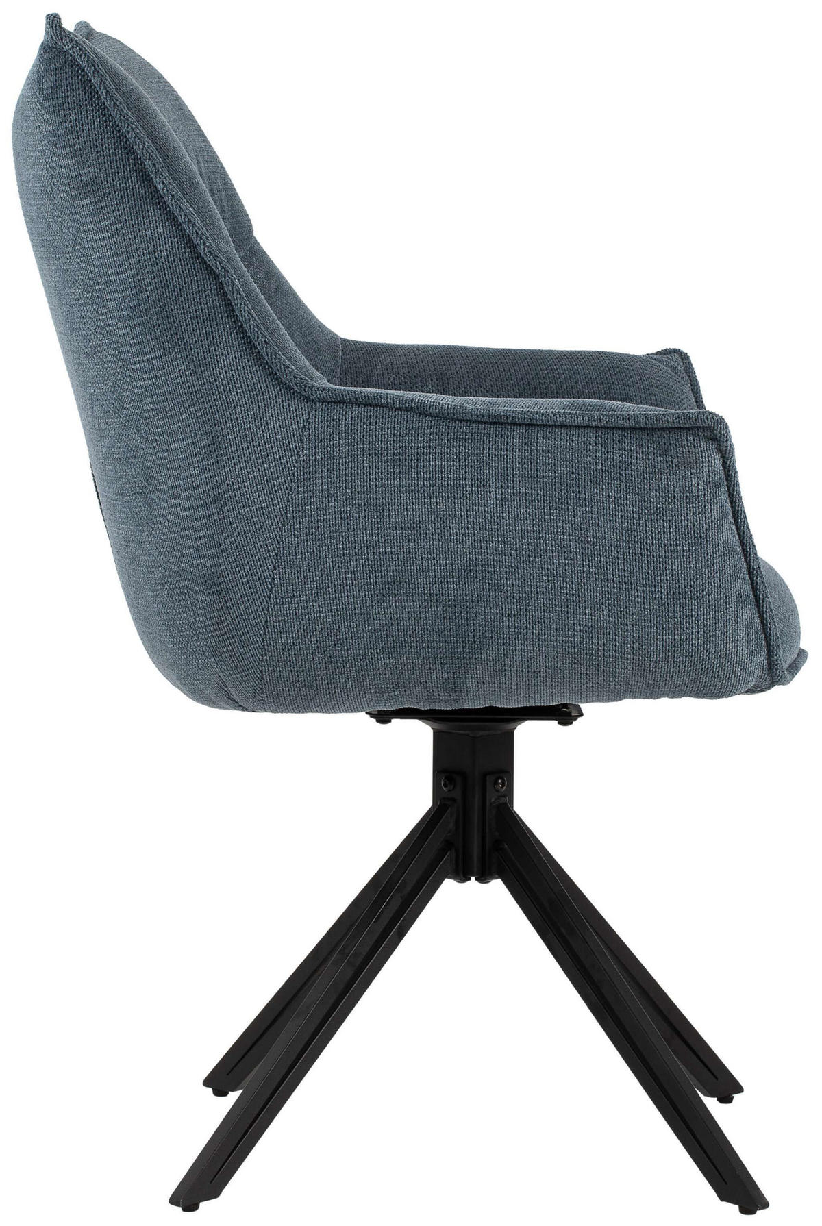 ESSZIMMERSTUHL Ginosa drehbar 60/90/64 cm - Blau/Schwarz, Textil/Metall (62/90/66cm) - Mr. Deko
