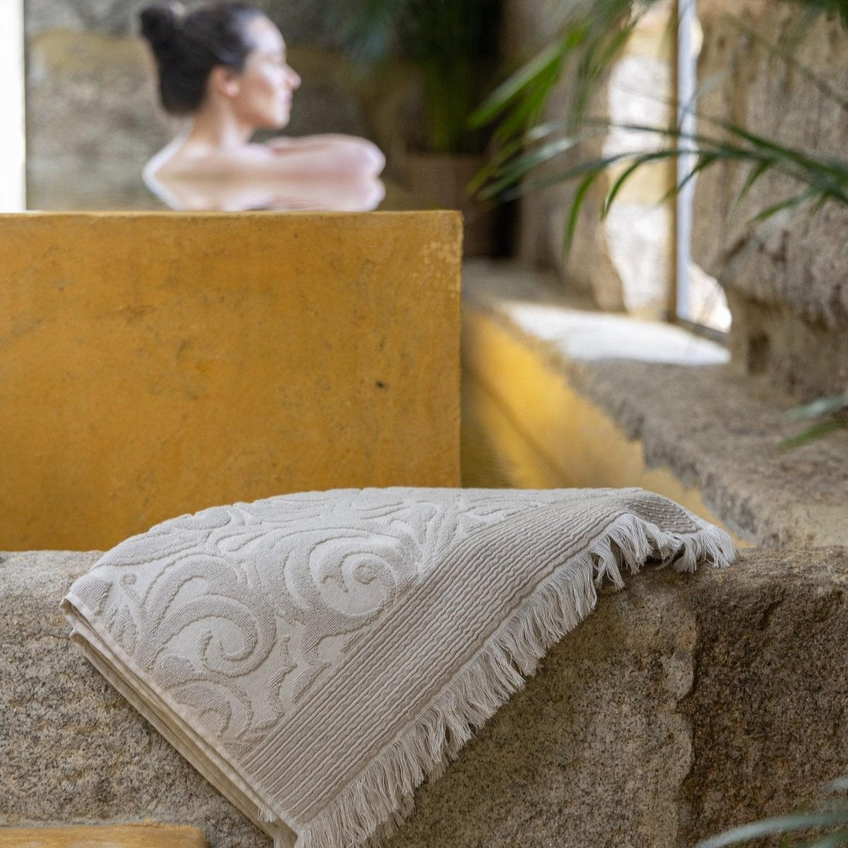 FROTTIERSET Harmony 4-teilig, Baumwolle - Beige, Textil (70/140cm) - SOWL