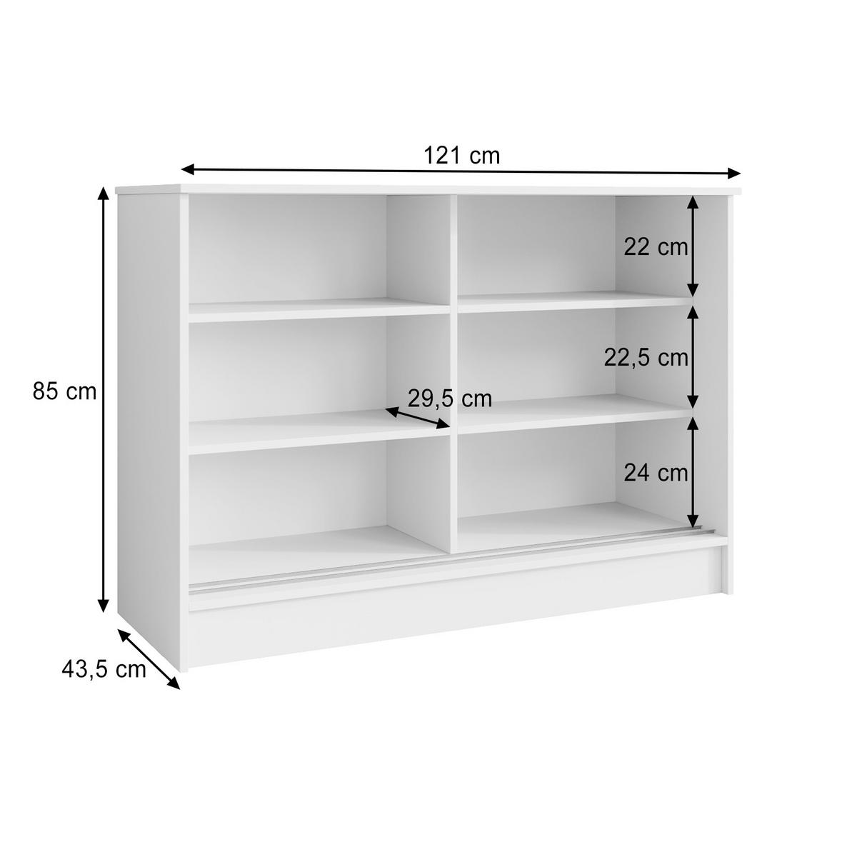 KOMMODE Horizon mit 2 Schiebetüren, eiche Artisan, 120 cm - Eiche Artisan, Holzwerkstoff (121/85/43.5cm) - Beautysofa