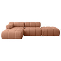 ECKSOFA modulares Sofa Lizur-L1 - 285x160x70 cm Apricot Velours - Koralle, Holzwerkstoff/Textil (285/160cm) - ALTDECOR