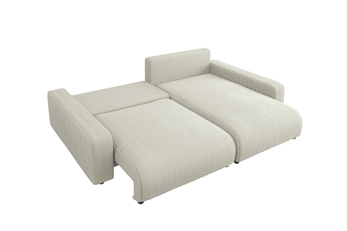 ECKSOFA Emma Beige Cord - Ottomane rechts - Beige, Textil (234/170cm) - S-Style Möbel