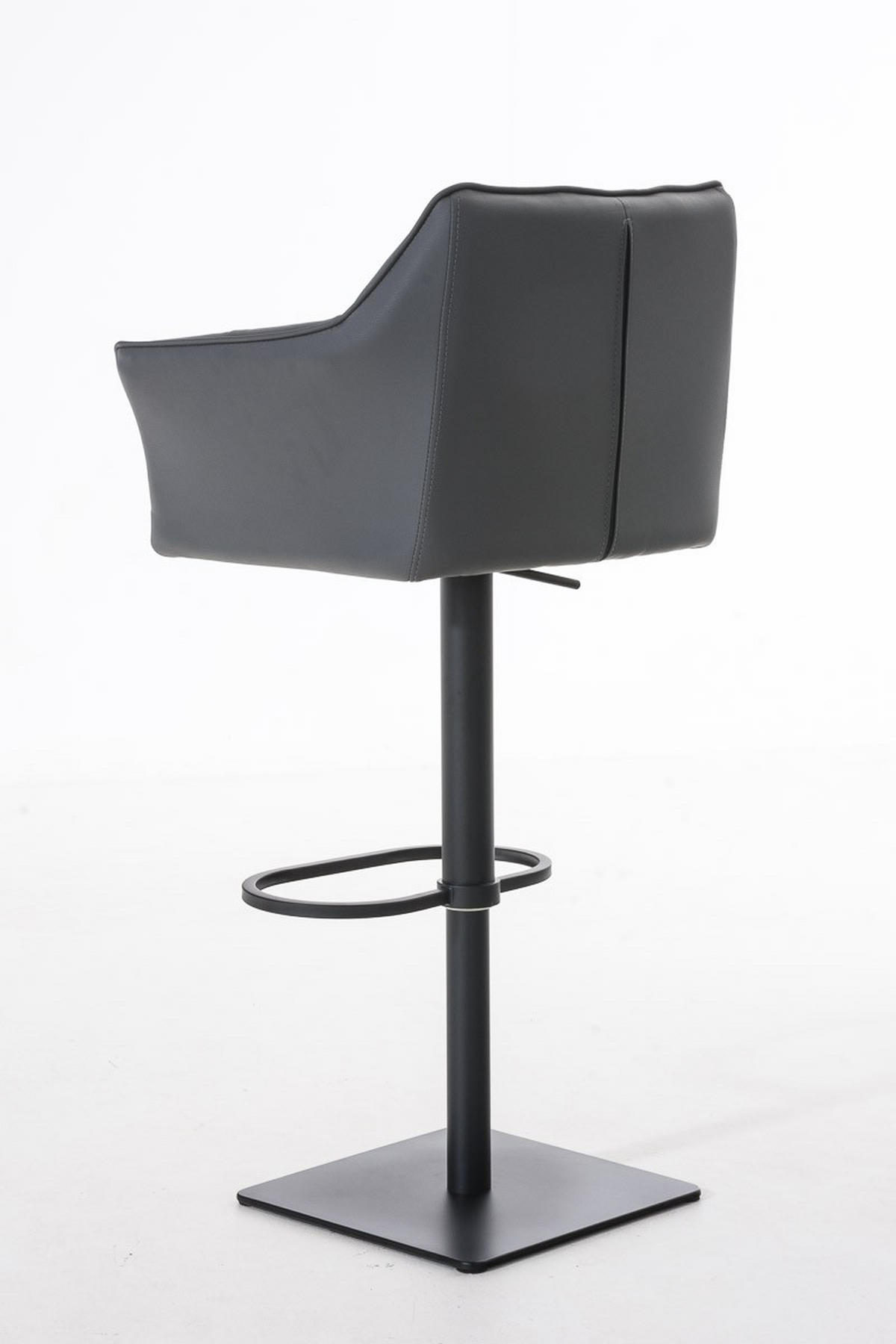 BARHOCKER Damaso 88x64x45 cm Grau - Grau, Leder (64/88/45cm) - furnicato