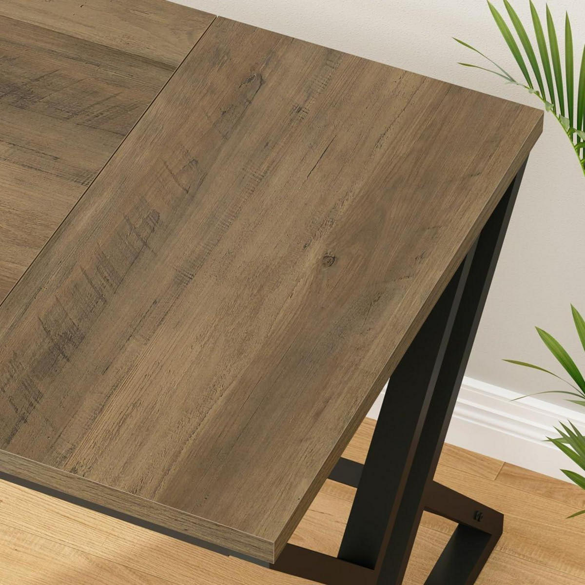 SCHREIBTISCH Holz Metall 180 x 80 x 75 cm Rustikale Eiche - Braun, Holzwerkstoff (80/177.8/75cm)