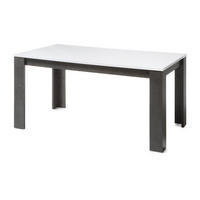 ESSTISCH weiß Hochglanz, grau Stone 158 - 200 cm, Küchentisch ausziehbar - Weiß Hochglanz/Grau, Holzwerkstoff (158/88/75cm) - Furn.Design