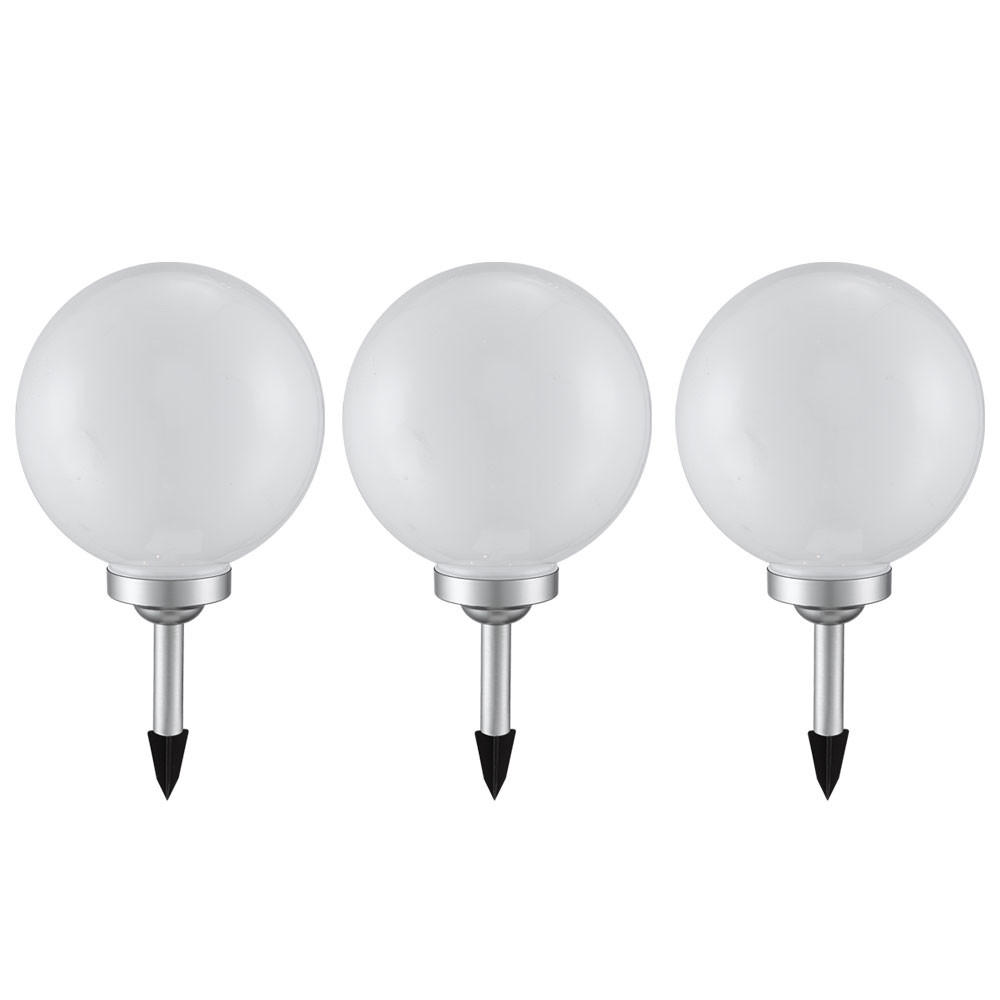 LED AUSSENLEUCHTE Kunststoff Weiß 3er Set - Weiß, Kunststoff (25/25/65cm)