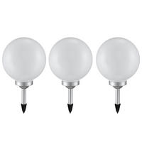 LED AUSSENLEUCHTE Kunststoff Weiß 3er Set - Weiß, Kunststoff (25/25/65cm)