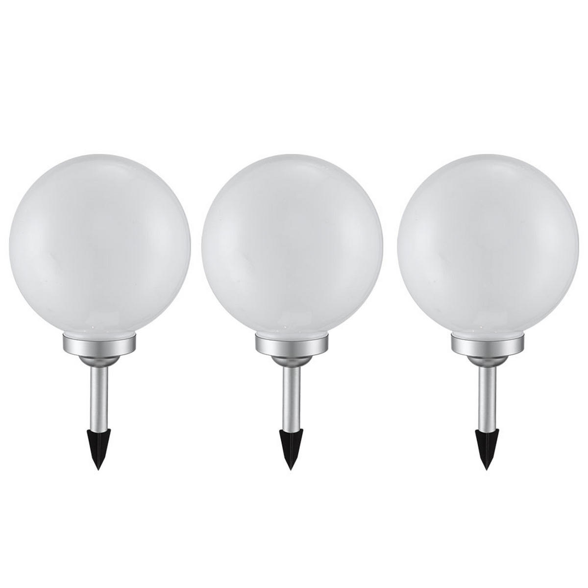 LED AUSSENLEUCHTE Kunststoff Weiß 3er Set - Weiß, Kunststoff (25/25/65cm)