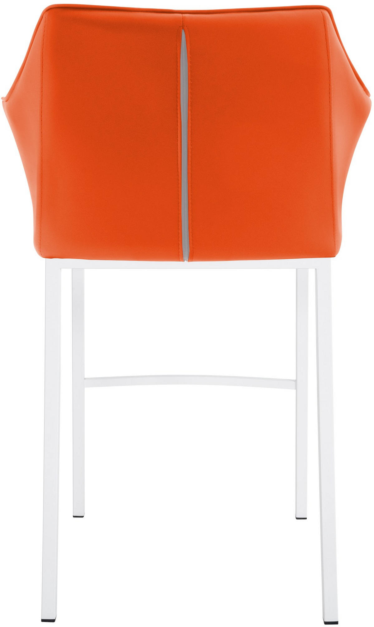 BARHOCKER Lederlook orange - Weiß/Orange, Textil/Metall (64/110/48cm) - CLP