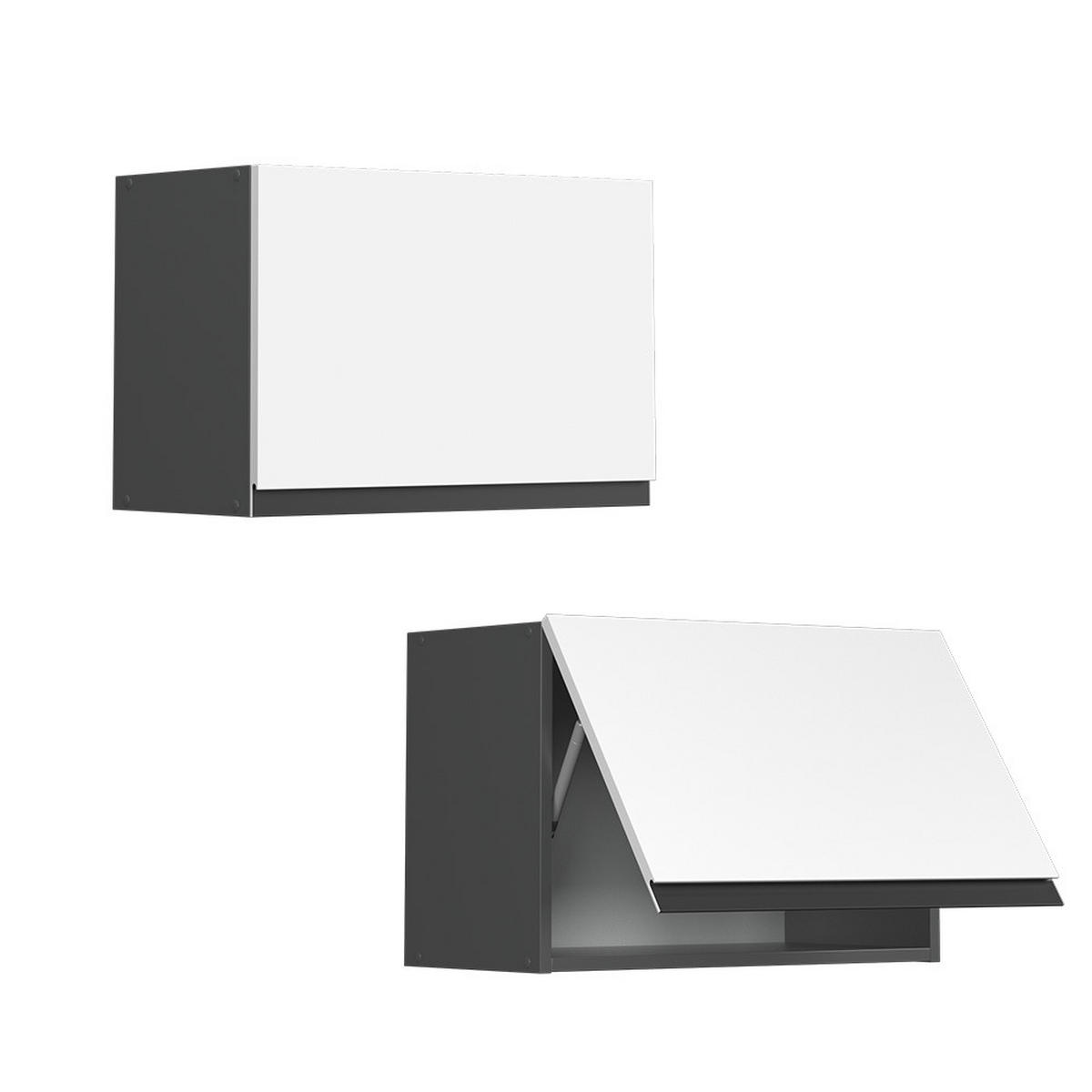 HÄNGESCHRANK R-Line Weiß 60 cm J-Shape, flach - Anthrazit/Weiß, Holzwerkstoff (60/40/31cm) - Vicco